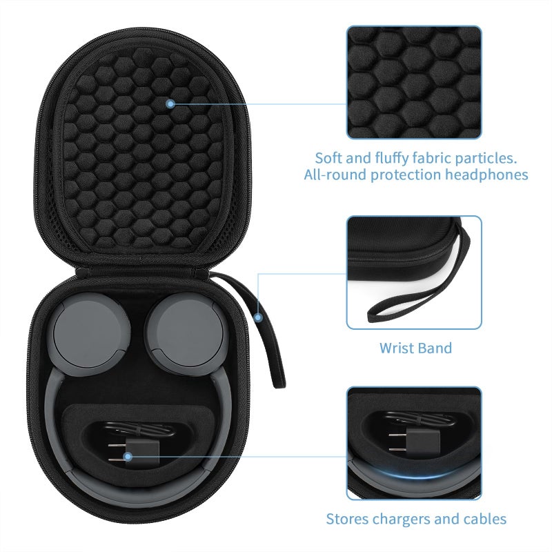 Yinke Hard Case for Sony WH-CH510 /JBL Tune 510BT Headphone, Travel Protective Cover Storage Bag (Black - Image 3